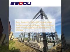 Montagem fácil 500-1000 metros quadrados pré-fabricados em armazém de aço de aço para armazenamento industrial para armazenamento industrial