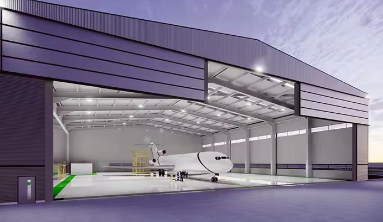 Baodu 1000 metros quadrados Edifício de armazém Estrutura de aço leve Hangar Techo Armazém pré-fabricado Construção com parede de vidro