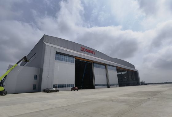 Sistema de Terças para Telhado de Edifício de Hangar de Aço Tipo Treliça para Armazenamento de Aeronaves, Abertura de Porta Grande Personalizada, Membros de Aço Pré-fabricados