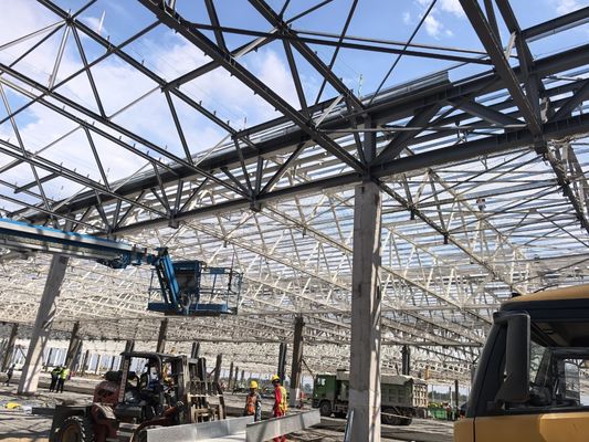 A planta industrial de aço da ereção modular para o parafuso de âncora do processamento mecânico ajusta a largura feita sob encomenda da baía documentação técnica completa
