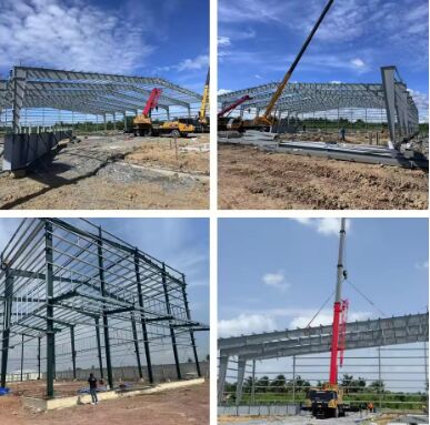 Serviço de Engenharia de Armazém de Construção de Metal no Deserto Galvanização a Quente Prefabricada de Aço Armazém de Aço Design de Estrutura Modular Solução de Armazém de Armazenamento